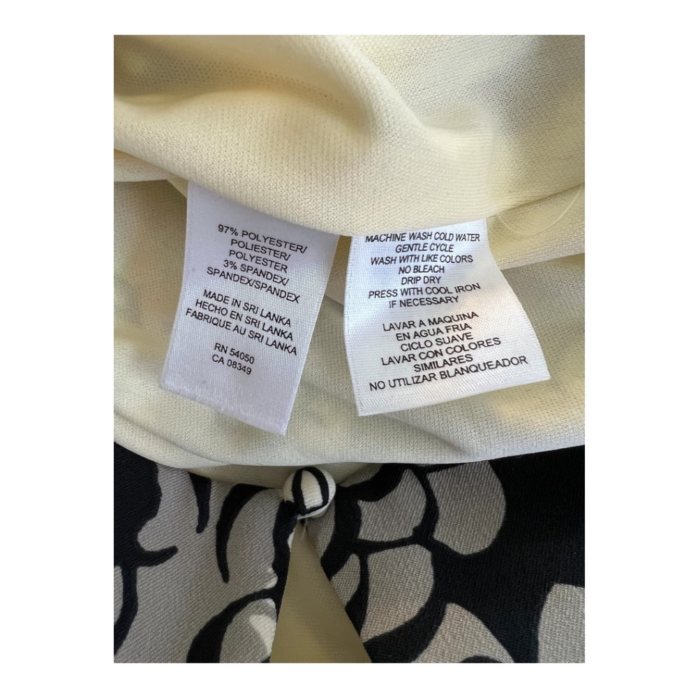 EUC JONES WEAR Black & Cream Floral Mid Length Dress Sz 14 + Flexees Shapewear - Picture 9 of 15